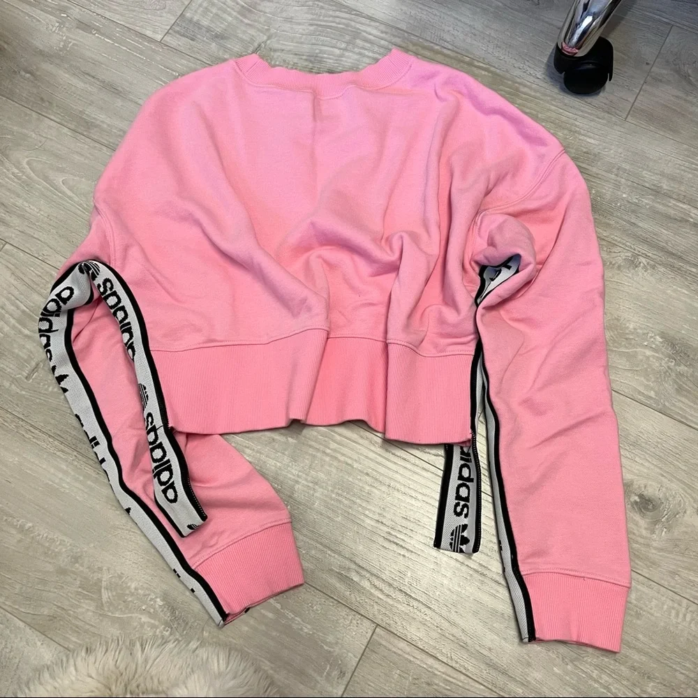 Like New Adidas Side Tape Cropped crewneck Sweatshirt - Picture 3 of 7